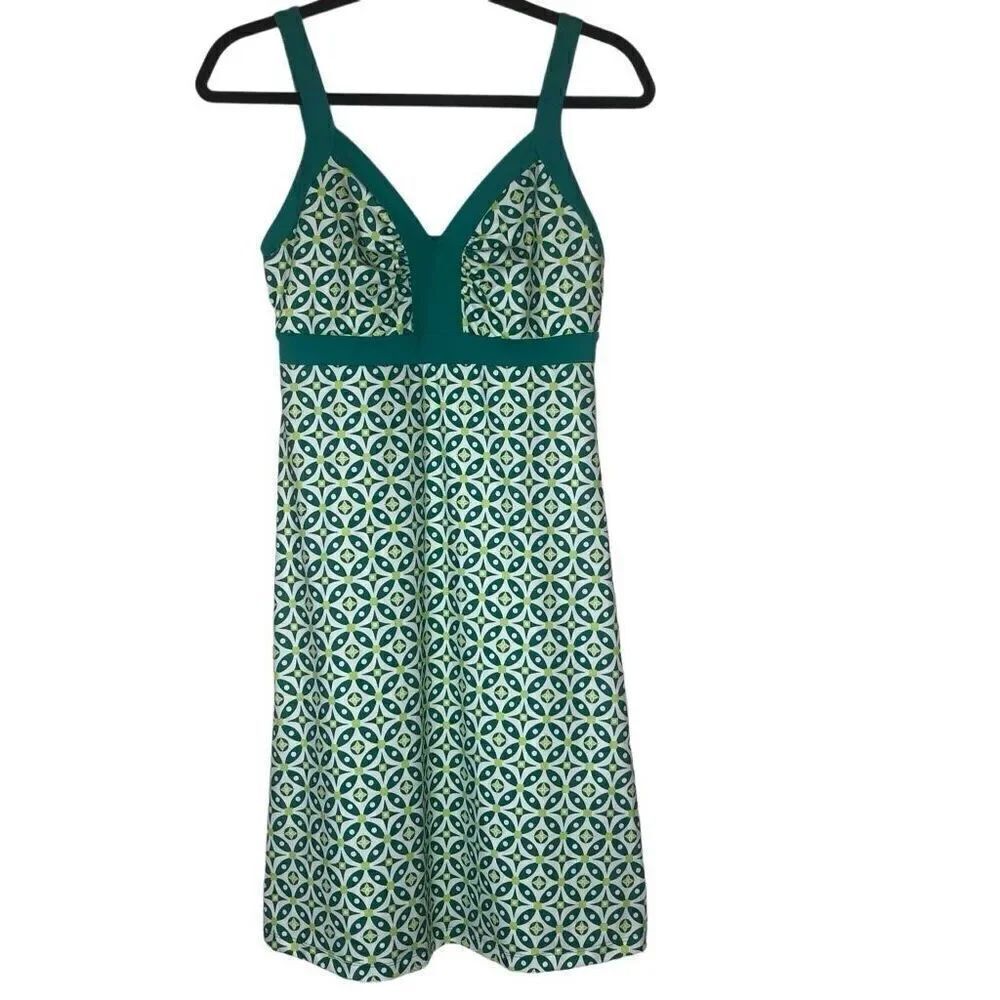 Patagonia Green and White Minette Sun/Sport Dress Size M